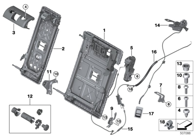 2020 BMW X4 Actuation Unit Right Diagram for 52207394888