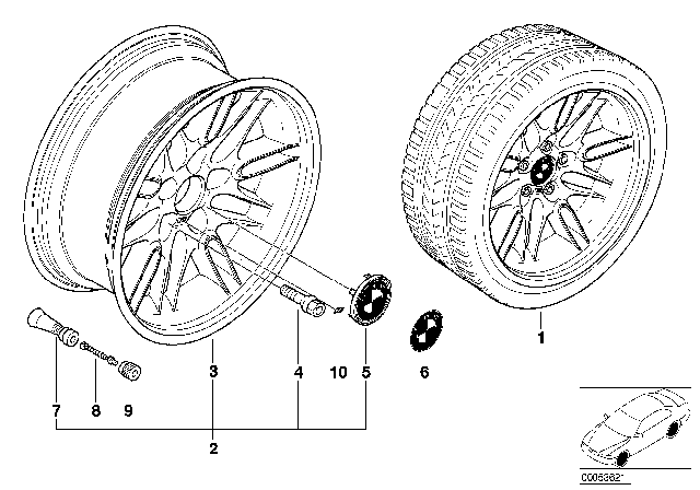 2001 BMW M5 M Double-Spoke Diagram