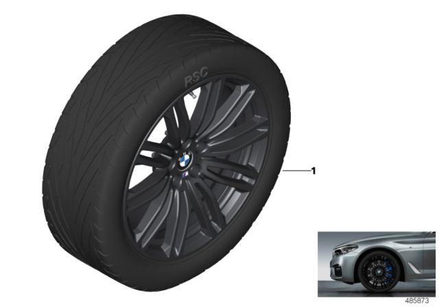 2017 BMW 530i xDrive BMW LA Wheel, M Double Spoke Diagram