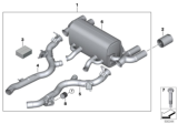 Diagram for BMW M2 Exhaust Pipe - 18302463406