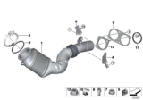 Diagram for BMW 550i xDrive Catalytic Converter Gasket - 18307553601