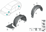 Diagram for 2020 BMW 228i xDrive Gran Coupe Fender Splash Shield - 51718497237