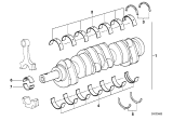 Diagram for 1995 BMW 850Ci Crankshaft Thrust Washer Set - 11211702188