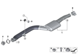 Diagram for BMW 540d xDrive Muffler Hanger Straps - 18208599519