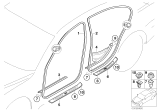 Diagram for 2006 BMW 750Li Weather Strip - 51727044957