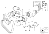 Diagram for 2001 BMW 740iL A/C Idler Pulley - 11281731220