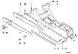 Diagram for 1996 BMW 740iL Center Console Base - 51168184628