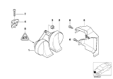 Diagram for 1997 BMW 540i Horn - 61338362359