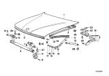 Diagram for 1988 BMW 750iL Hood Lift Support - 51231908465