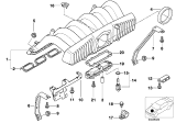 Diagram for BMW 525iT Throttle Body Gasket - 11611716174