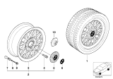 Diagram for 2000 BMW 540i Wheel Cover - 36131093908