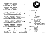 Diagram for 1992 BMW 325i Emblem - 51141960225