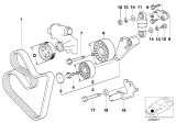 Diagram for BMW 740i Water Pump Pulley - 11511736910