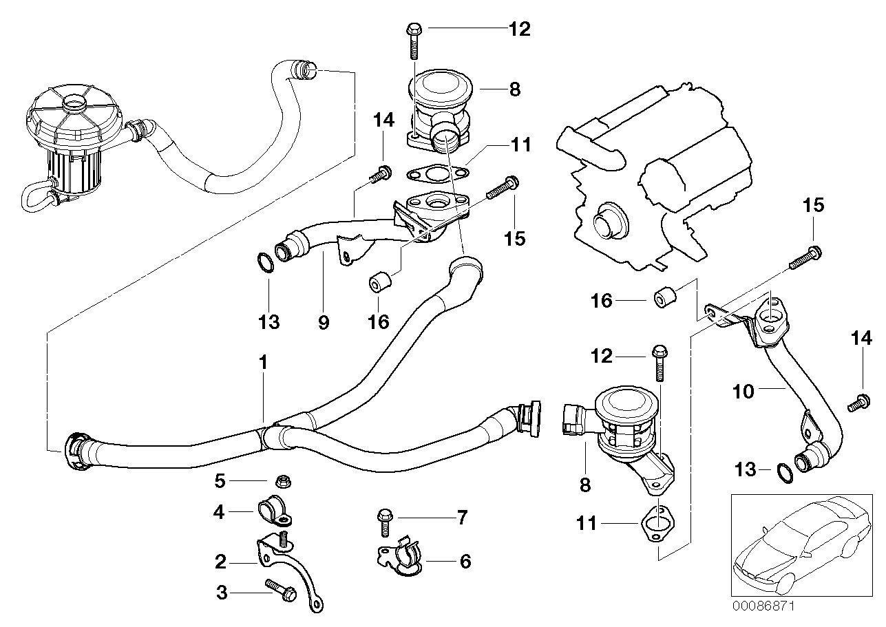 2002 BMW 745i Sedan(E65) Emission Control Pipes BMW Parts Deal
