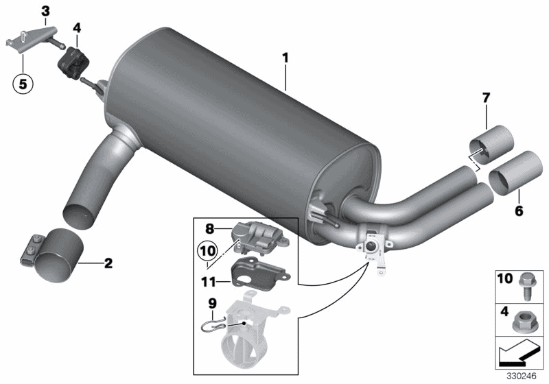 2016 BMW 328i N20 Engine(F30) Exhaust System