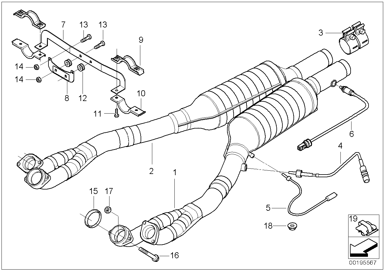 18301406813 Genuine BMW Exchange Exhaust Pipe Catalyst