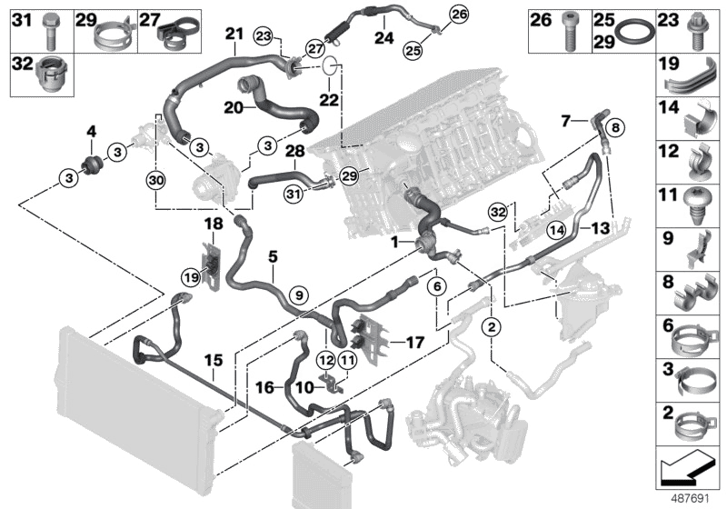 07129952119 Genuine BMW Hose Clamp