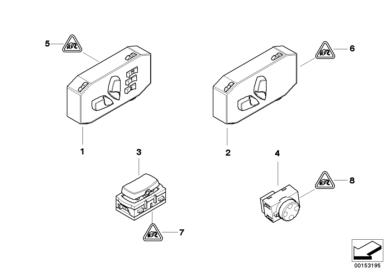 2013 BMW 328i Coupe N51 Engine(E92) Seat Adjustment Switch