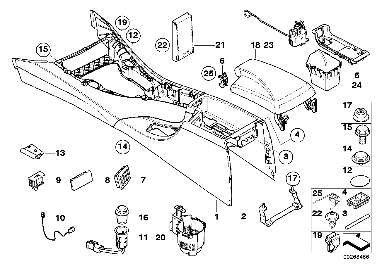 2013 BMW 328i Coupe N51 Engine(E92) Center Console Storing Partition