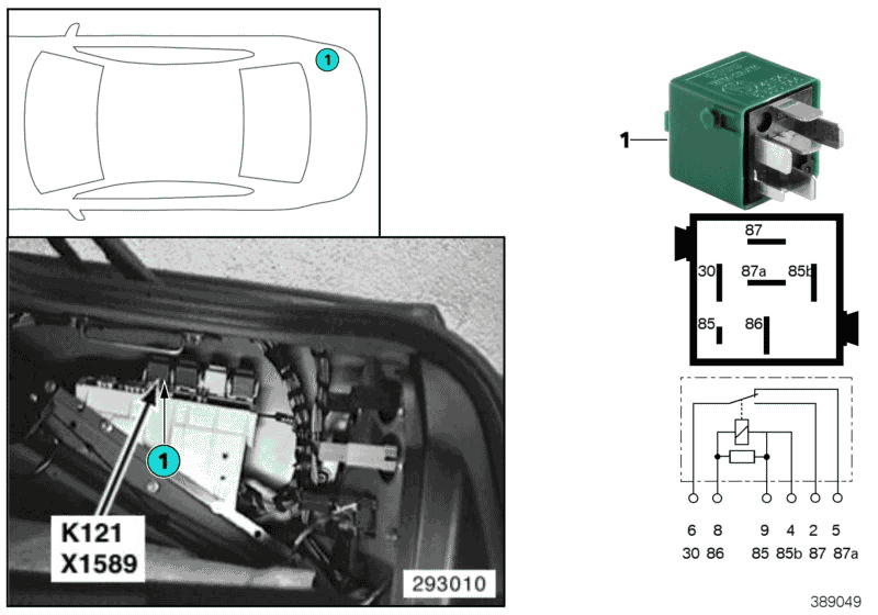 2000 BMW 740iL Sedan(E38) Relay, Central Locking Fuel Filler Flap