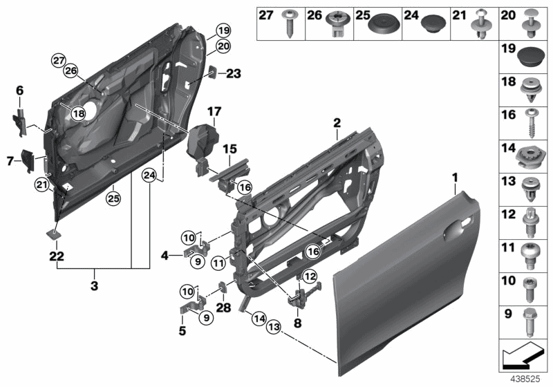 2018 BMW i3 Range Extender(I01) Front Door Hinge / Door Brake