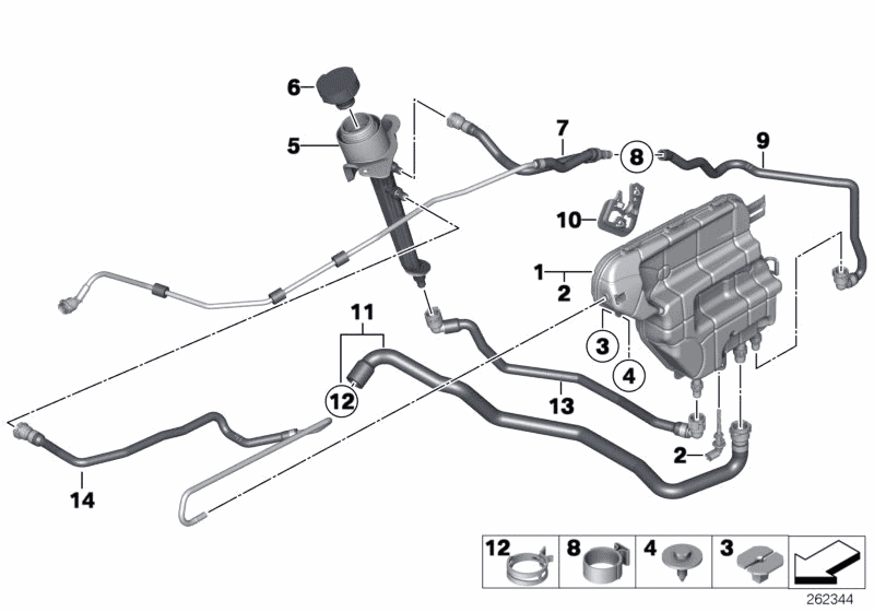 2013 BMW M5 Sedan(F10) Expansion Tank / Coolant Hoses