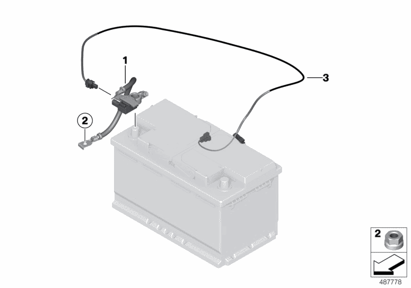 2017 BMW 440i xDrive Convertible(F33) Battery Lead, Negative, IBS