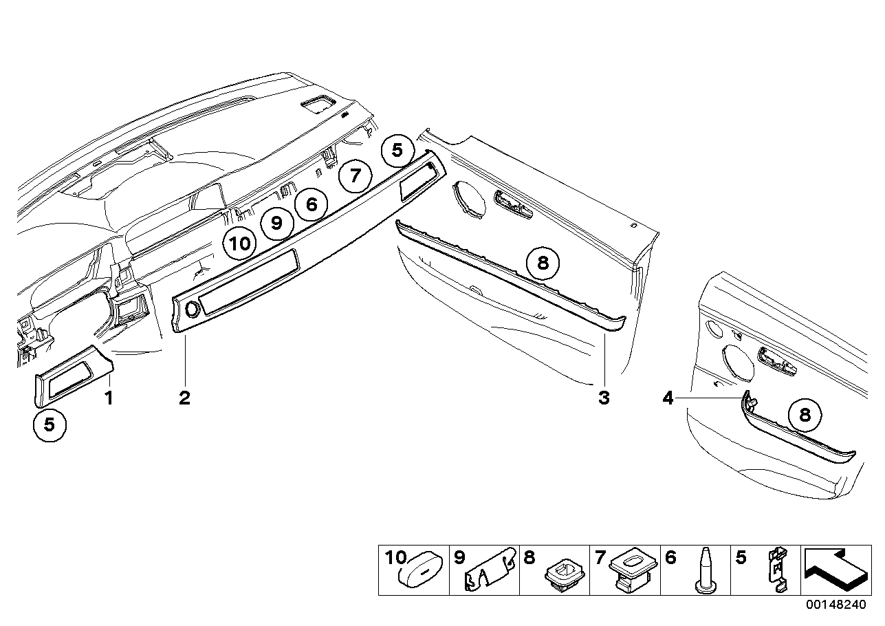 2006 BMW 325i Sedan(E90) Interior Trim Finishers of Vehicle Trim