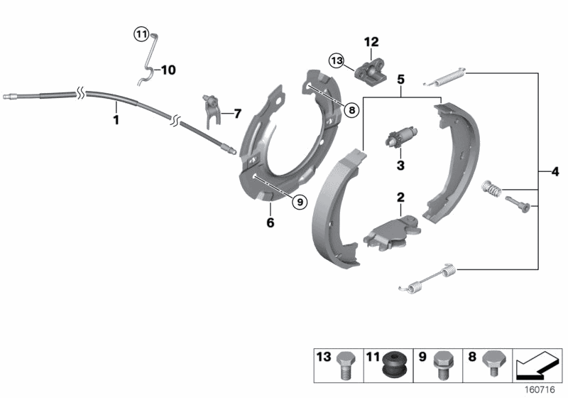 2013 BMW 328i Coupe N51 Engine(E92) Parking Brake / Brake Shoes