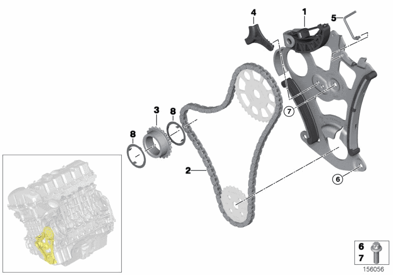 2008 BMW 328i Sedan N52 Engine(E90) Lubrication System / Oil Pump Drive