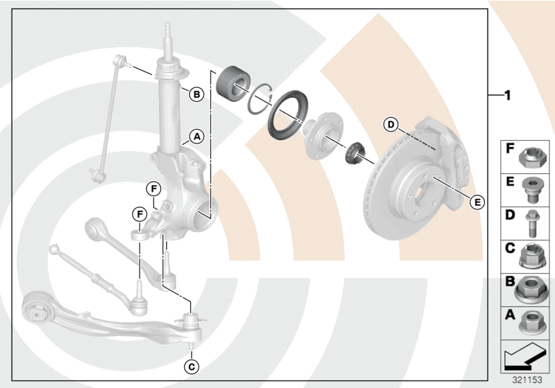 2008 BMW 328xi Sedan N51 Engine(E90) Repair Kit, Wheel Bearing