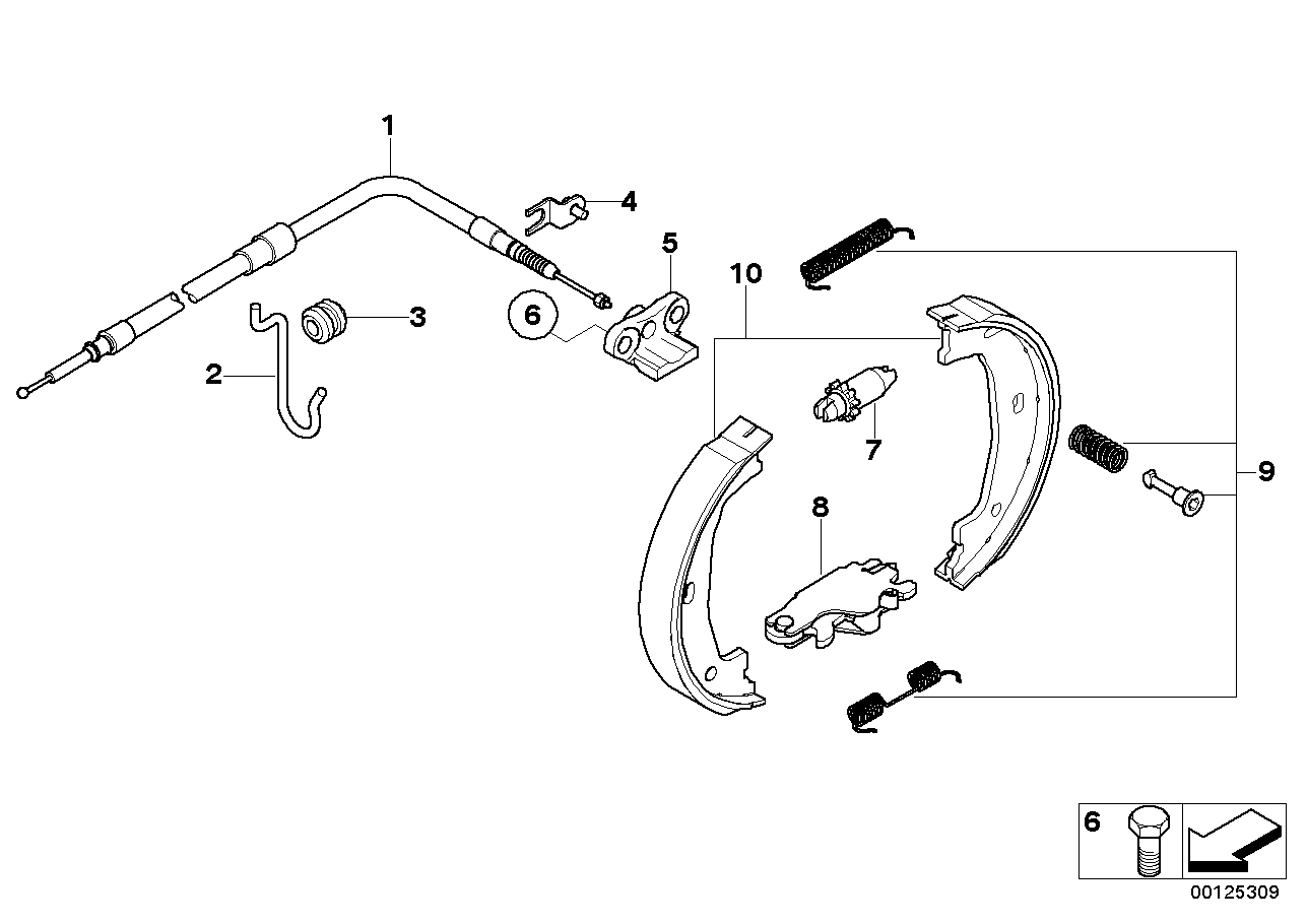 2005 BMW 545i Sedan(E60) Parking Brake / Brake Shoes