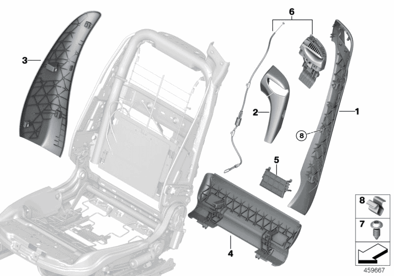 52107374781 - Genuine BMW Trim, Backrest, Outer Left