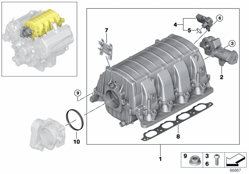 2002 BMW 745i Sedan(E65) Intake Manifold System BMW Parts Deal