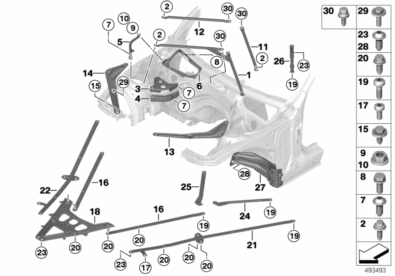 2016 BMW 328i N20 Engine(F30) Brace For Body Front End