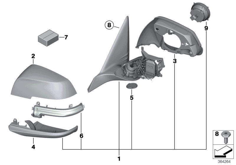 2016 BMW 328i N20 Engine(F30) Exterior Mirror