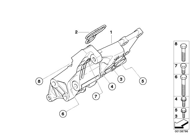12317533837 Genuine BMW Alternator Supporting Bracket