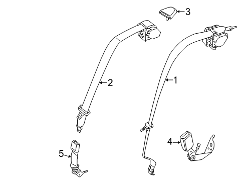 Rear Right Lower Seat Belt Diagram for 72117475020