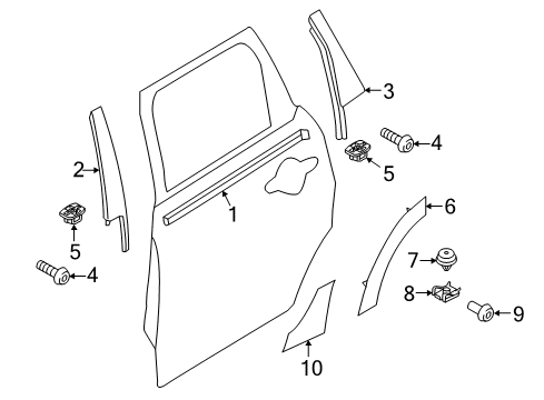 Cover, Column B, Door, Rear Right Diagram for 51357390184