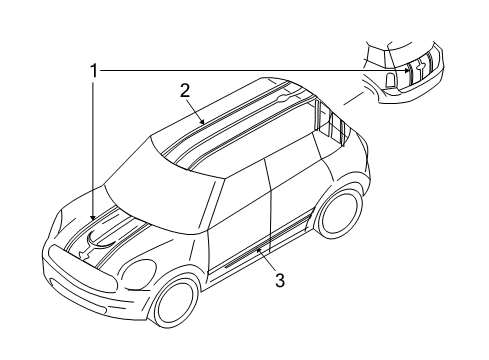 Set, Side Stripes, Black Diagram for 51142184353