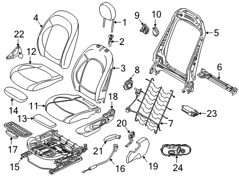 LEATHER COVER SPORT BACKREST Diagram for 52107939841