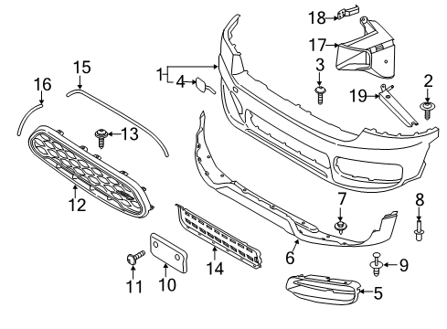 Panel, Bumper, Primed, Front Diagram for 51117478628