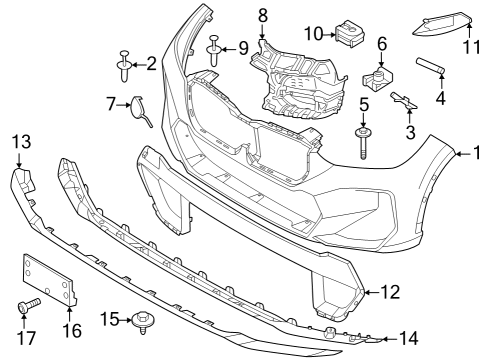 2024 BMW X1 GUIDE BUMPER, LEFT LOWER Diagram for 51119883591
