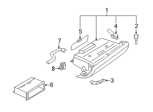 Protective Cap, Glove Box, Right Diagram for 51169117996