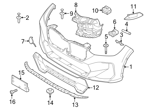2023 BMW X1 Bumper & Components - Front Diagram 2