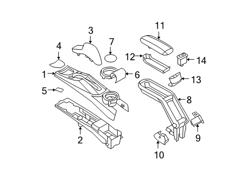 Centre Arm Rest, Decor Anthracite, Front Diagram for 51169185104