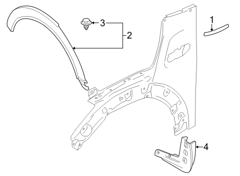 TRIM, WHEEL ARCH, FRONT LEFT Diagram for 51775A3C803