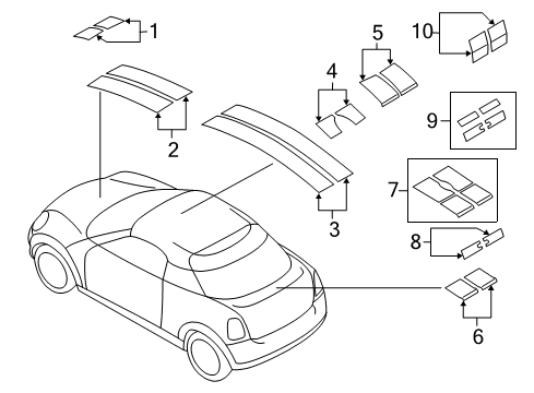 Set, Trim Strip, Tailgate, Bottom Diagram for 51142759682