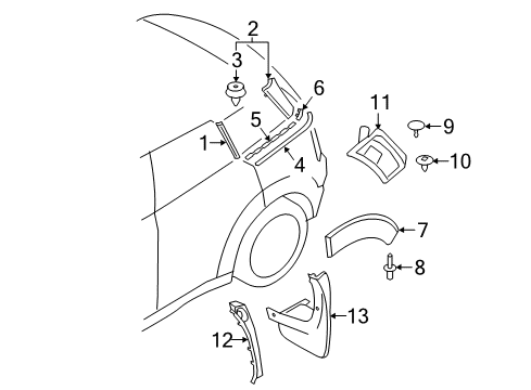 Moulding, Side Panel, Rear Left Diagram for 51377390173