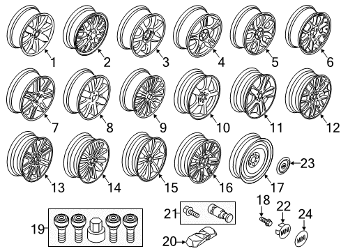 Light Alloy Rim, Silver Diagram for 36116784130